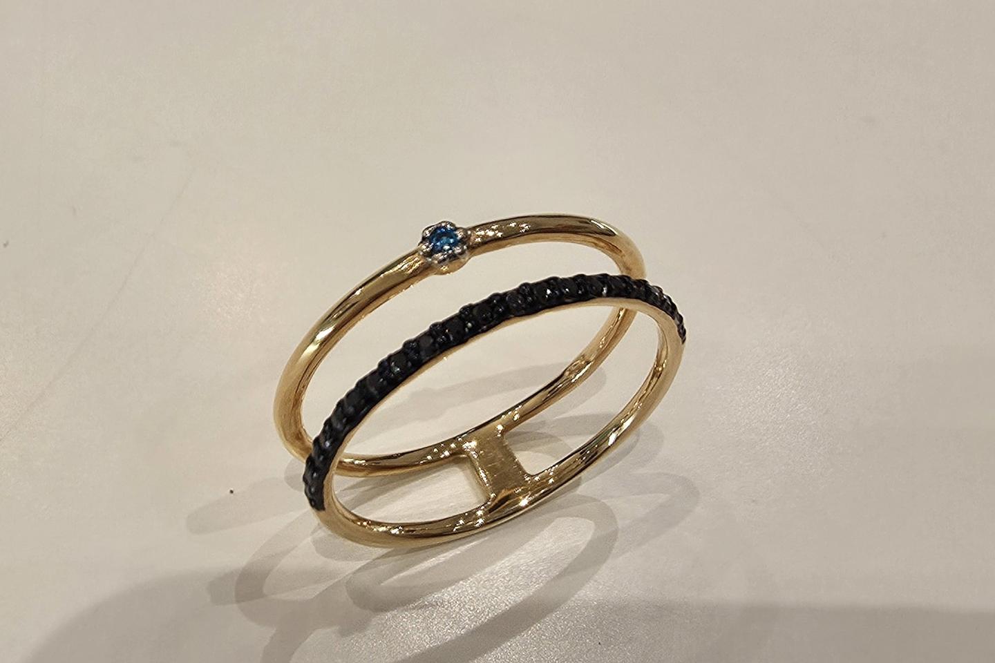 18k핑크골드_두줄 라인 링