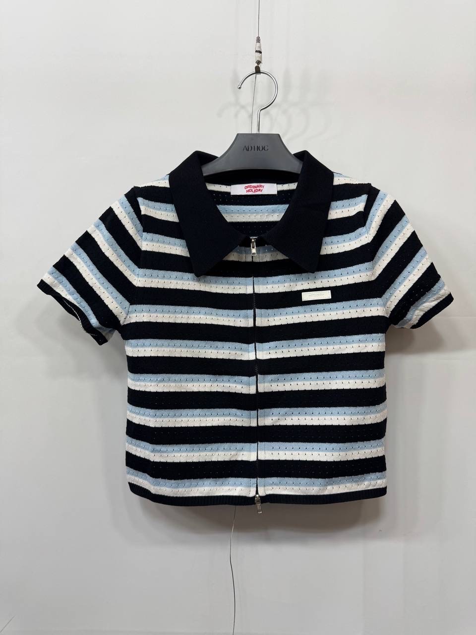 오디너리홀리데이 반팔 니트 집업 F