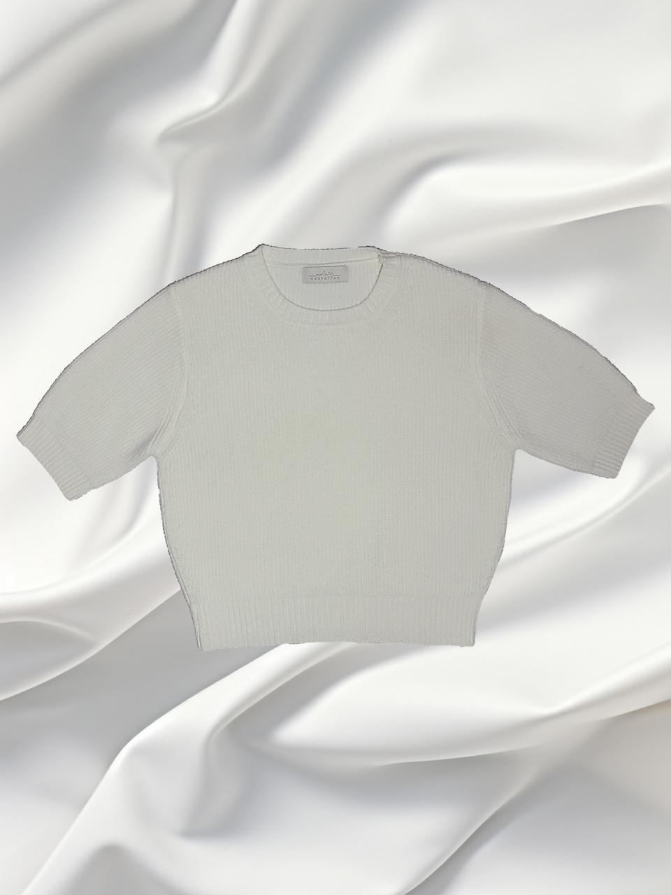 WELLMADE 웰메이드 반팔 니트 (아이보리)