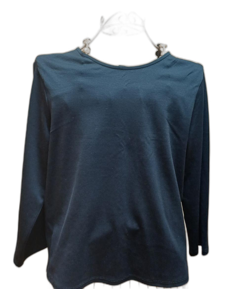 띠어리 Theory 백버튼 100% 면 긴팔 탑/블라우스 P size