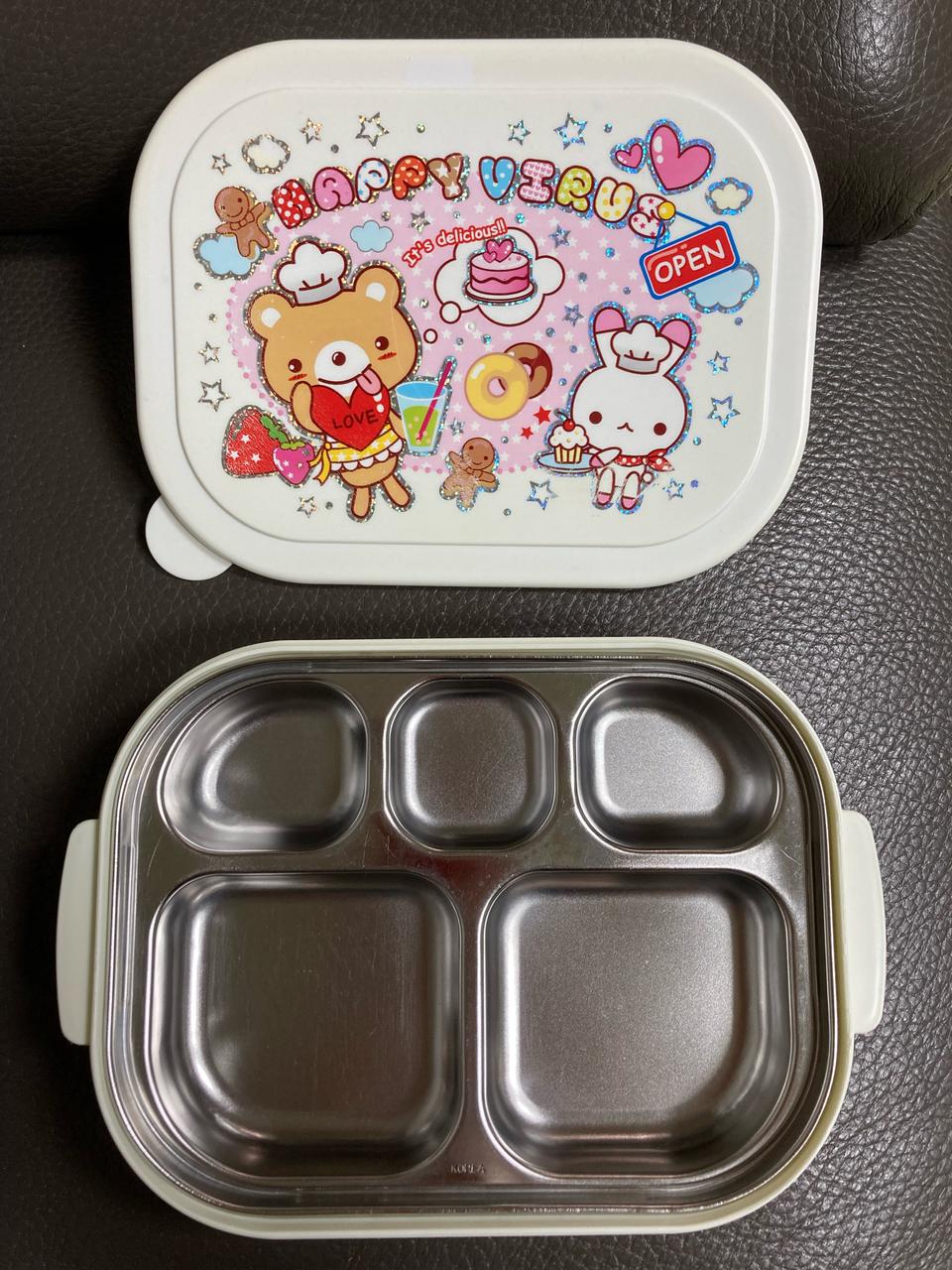 뚜껑있는 스텐 스테인리스 식판 도시락 덮개 유아 어린이 어린이집 유치원