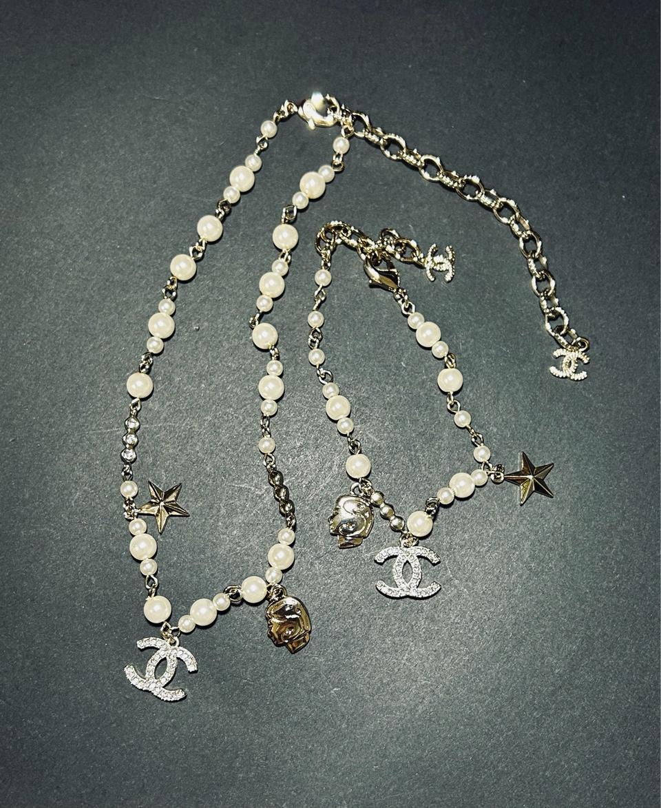 샤 로고 신주 진주 목걸이 팔찌 셋트(고퀄)