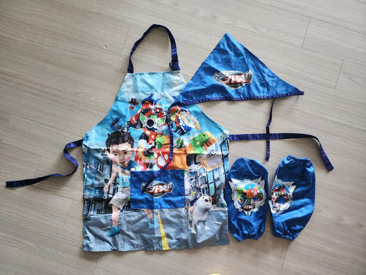 택포)헬로카봇 앞치마 토시 두건 세트