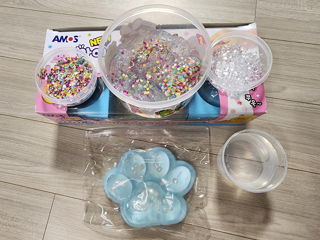 택포)아모스 New 아이슬라임 토핑세트 1 만들기+수제투명 클리어 슬라임