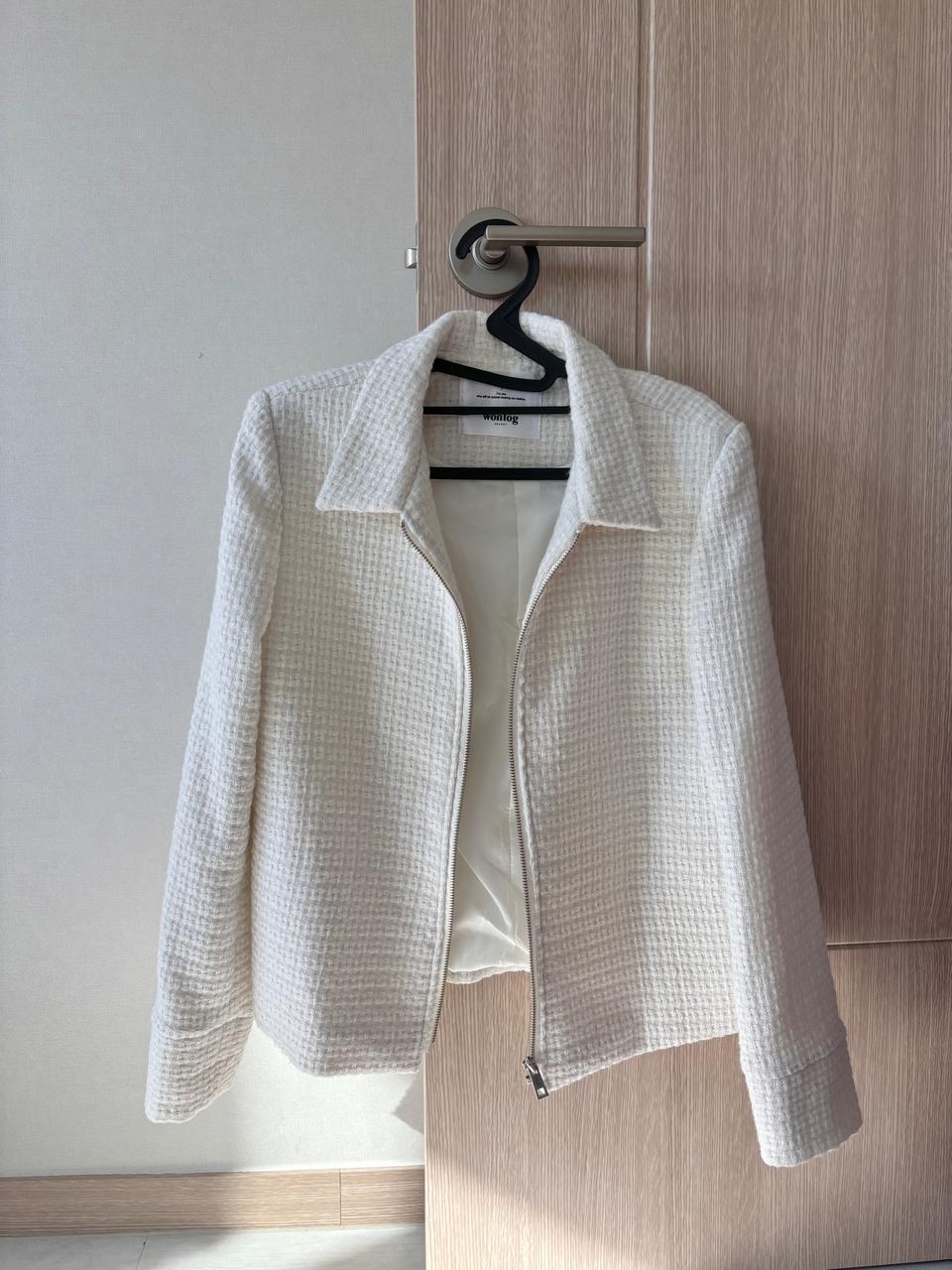 트위드 집업 자켓