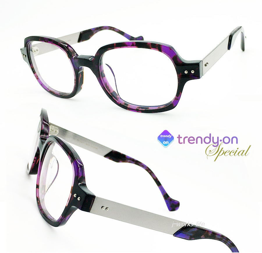 트랜디온 S 바이올렛 레오파드 일본생산 티타늄 안경테 5X59 새제품