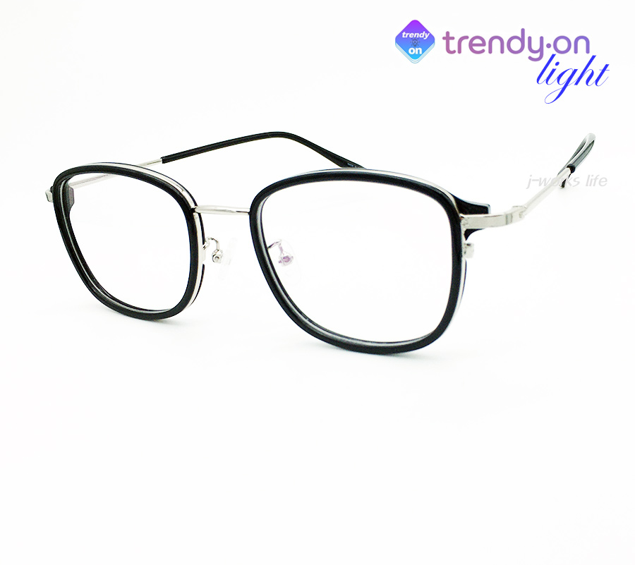 트렌디온 L(Light) 블랙 실버 가벼운 콤비 L68IO 안경점 안경테