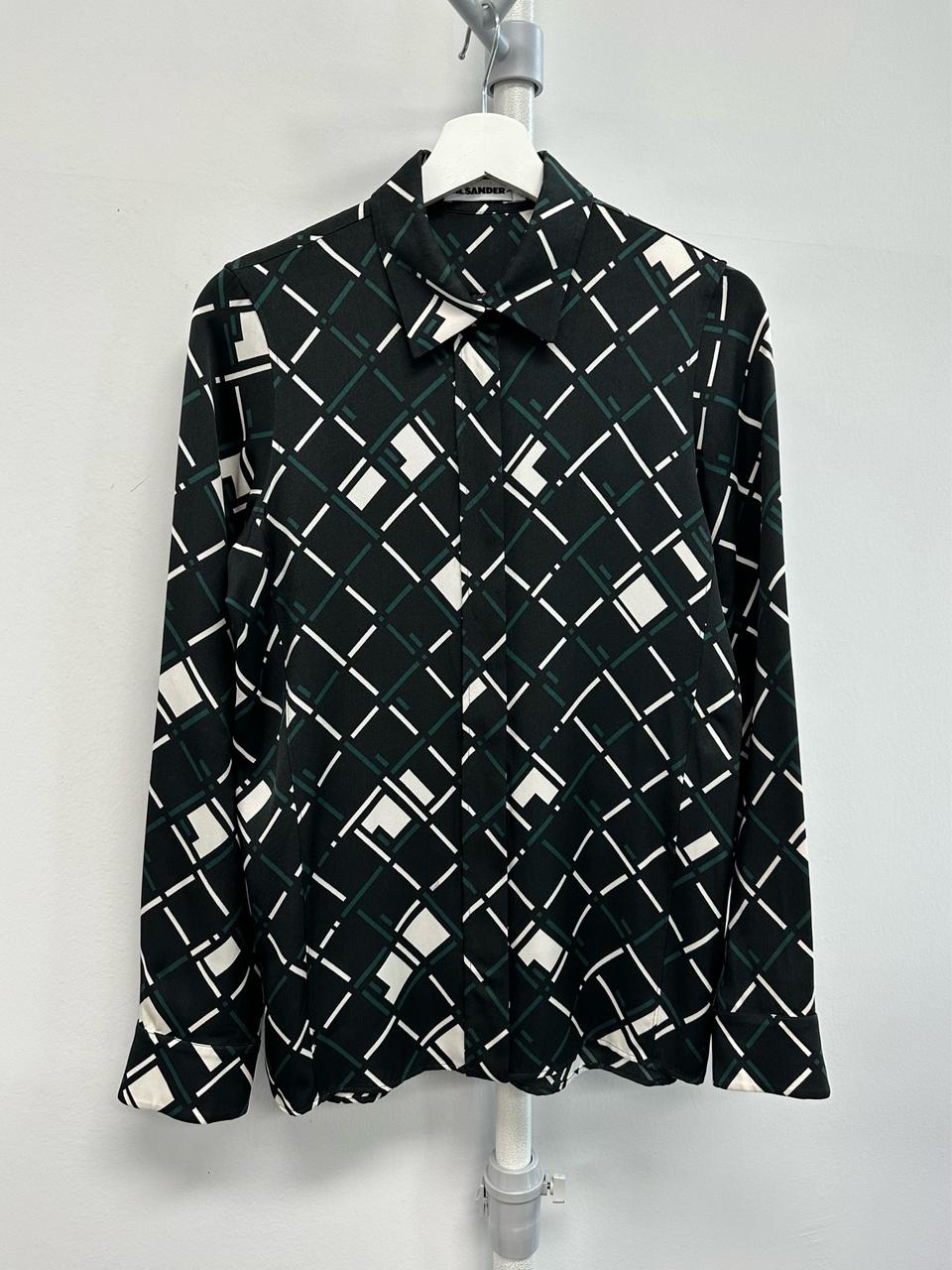 질샌더 지오메트릭 실크 셔츠 블라우스