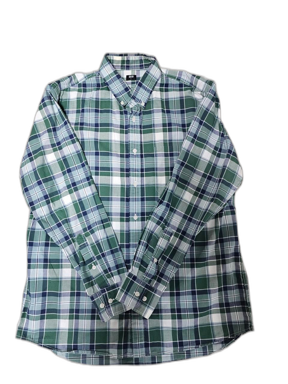 유니클로 체크 남방 L