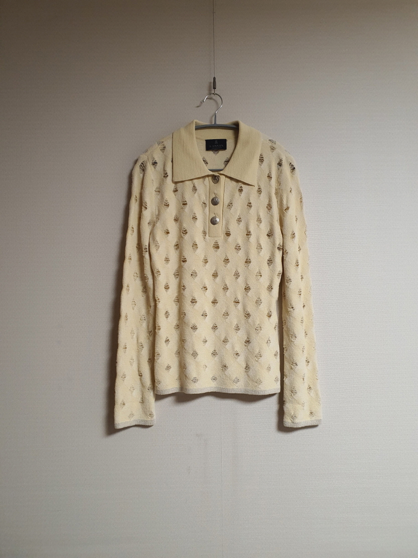 랑방컬렉션 글리터 라인 펀칭 디테일 니트 프리 사이즈 정품