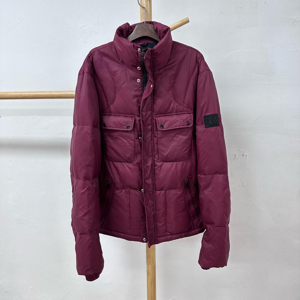 아르마니 익스체인지 버건디 다운 패딩 점퍼 M/M J12
