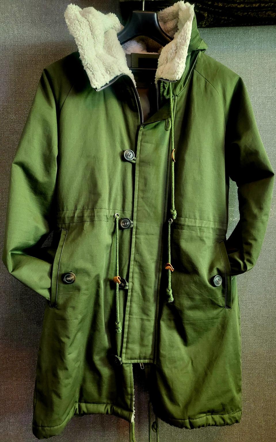 [미사용 새상품] 카키 개파카 롱 후드 야상