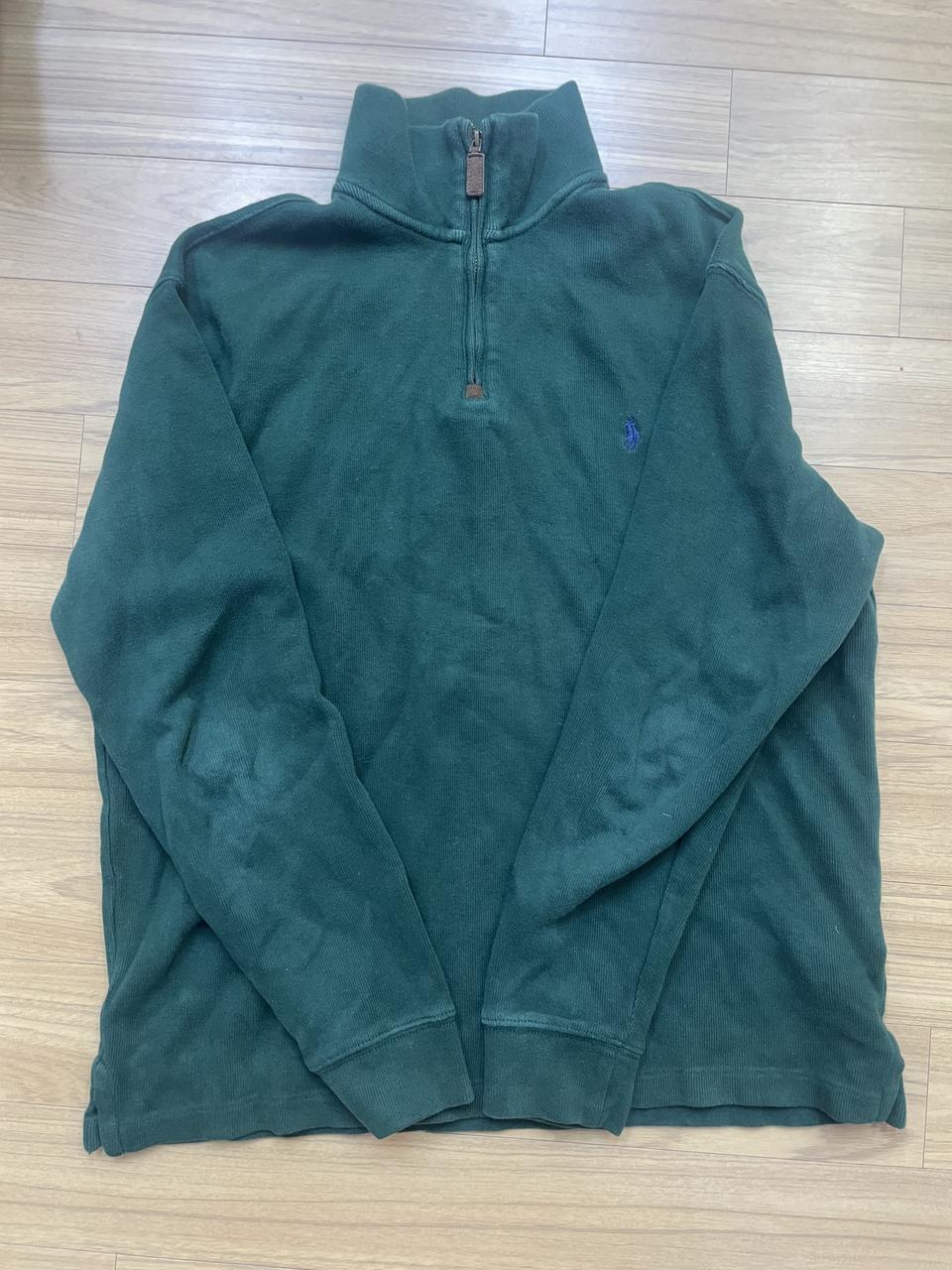 폴로 랄프로렌 남성 반집업 티셔츠입니다- 색상: 녹색- 사이즈: M