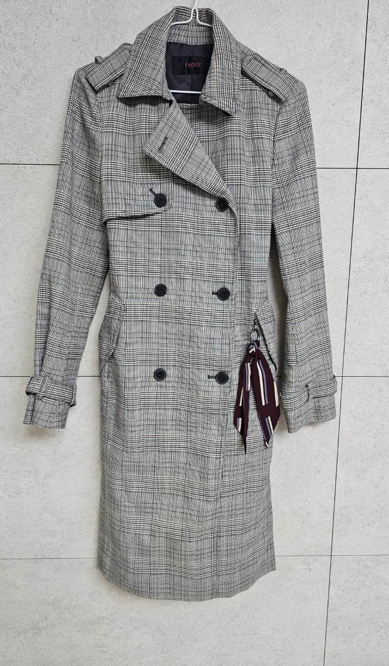 숲 체크 트렌치 코트