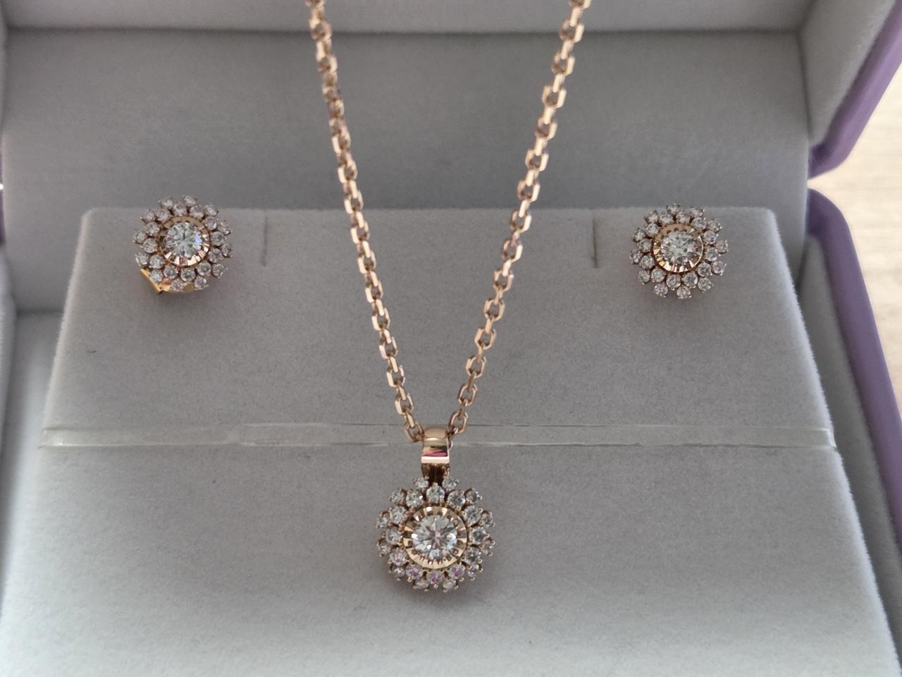 골든듀 18k 글리터링 다이아세트(팬던트 +귀걸이)