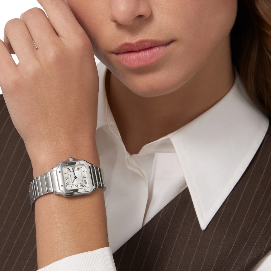 까르띠에(Cartier)산토스 드 갈베 실버 메탈 여성