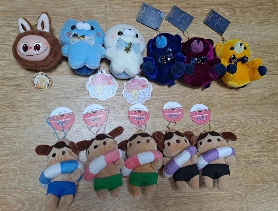 다양한 캐릭터인형키링 18개 일괄판매