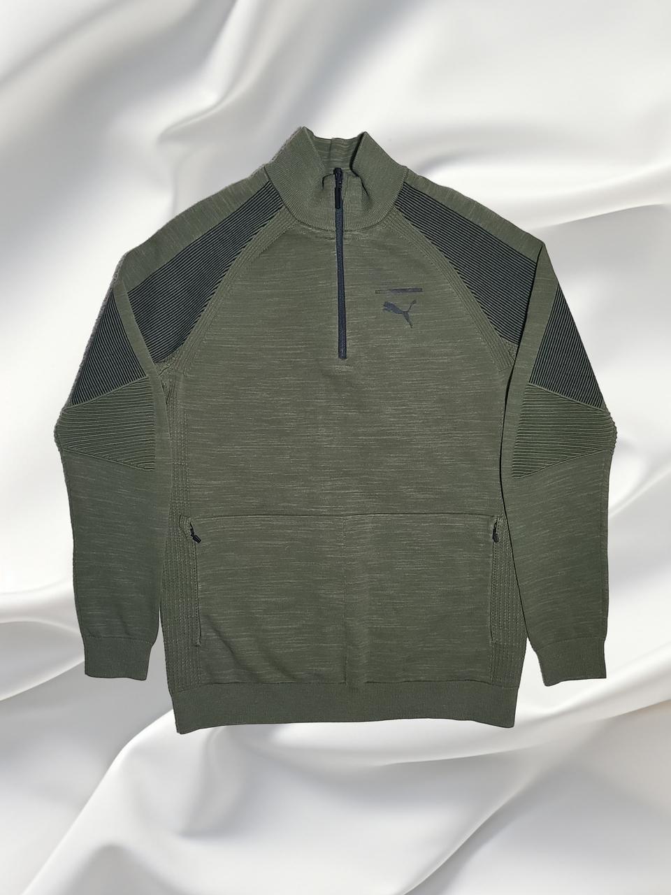 PUMA 카키 하프 집업 스웨터 / 캐주얼 맨투맨