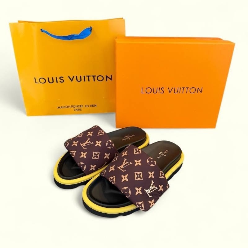 루이비통 로고 뮬 모노그램 슬리퍼 (브라운)