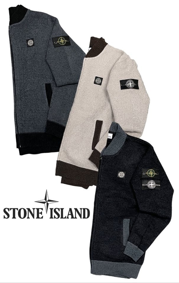 스톤아일랜드 스몰패치 2way 와팬 캐시 니트 집업 퍼트리밍 MA-1