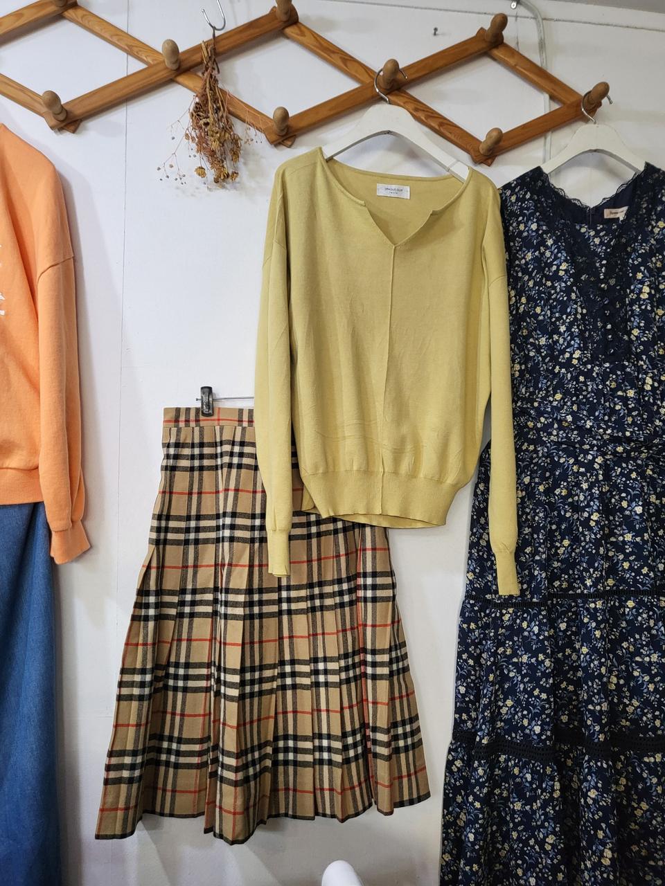 버버리주름스커트