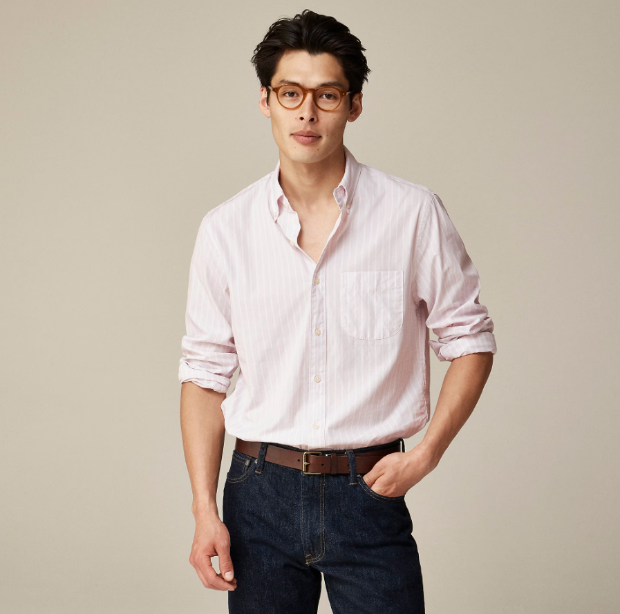 제이크루 스트라이프 포플린 셔츠 / L