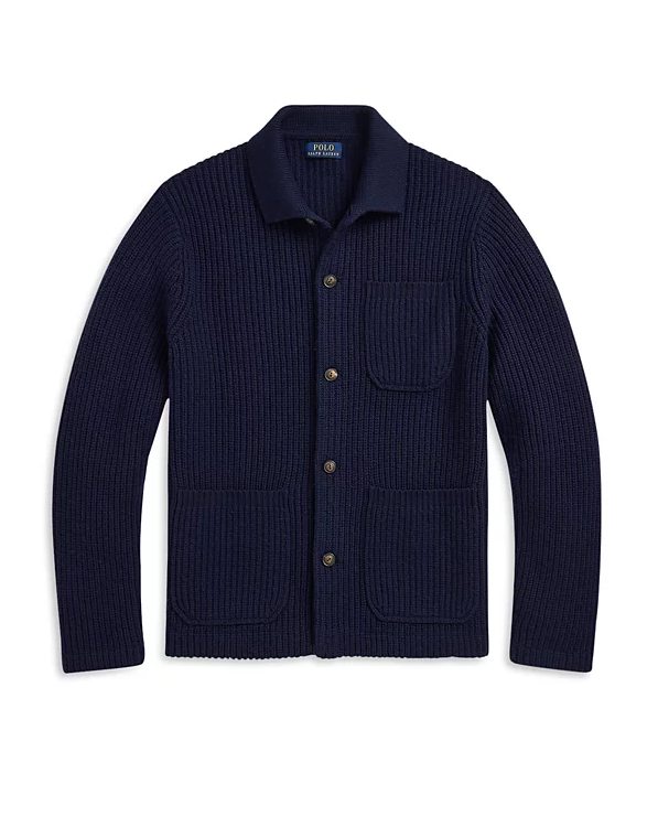 폴로 울코튼 카라 가디건 / 네이비 / M