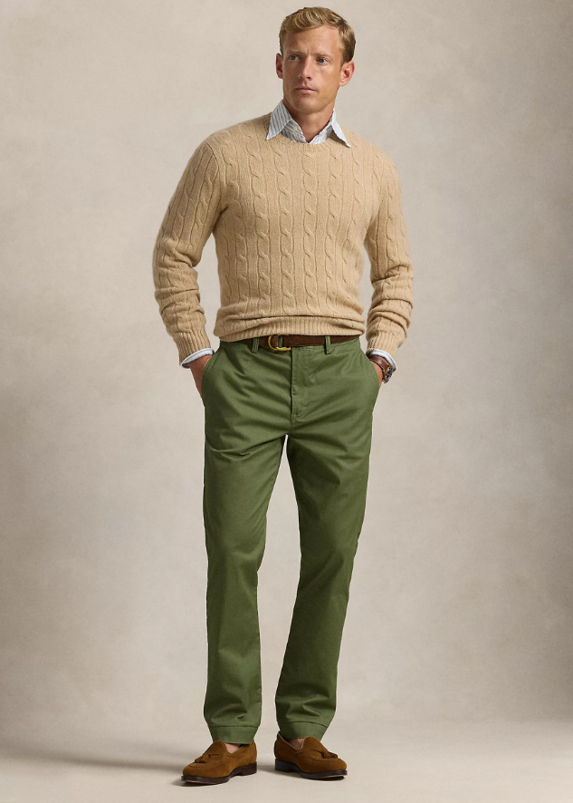 폴로 스트레이트핏 워시드 치노 팬츠 / 면바지 