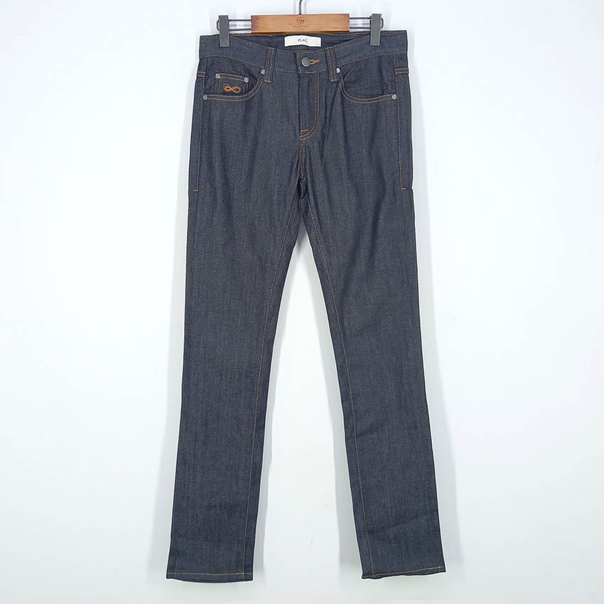 플랙 여성 슬림핏 생지 데님팬츠 블루블랙 (HU29207)