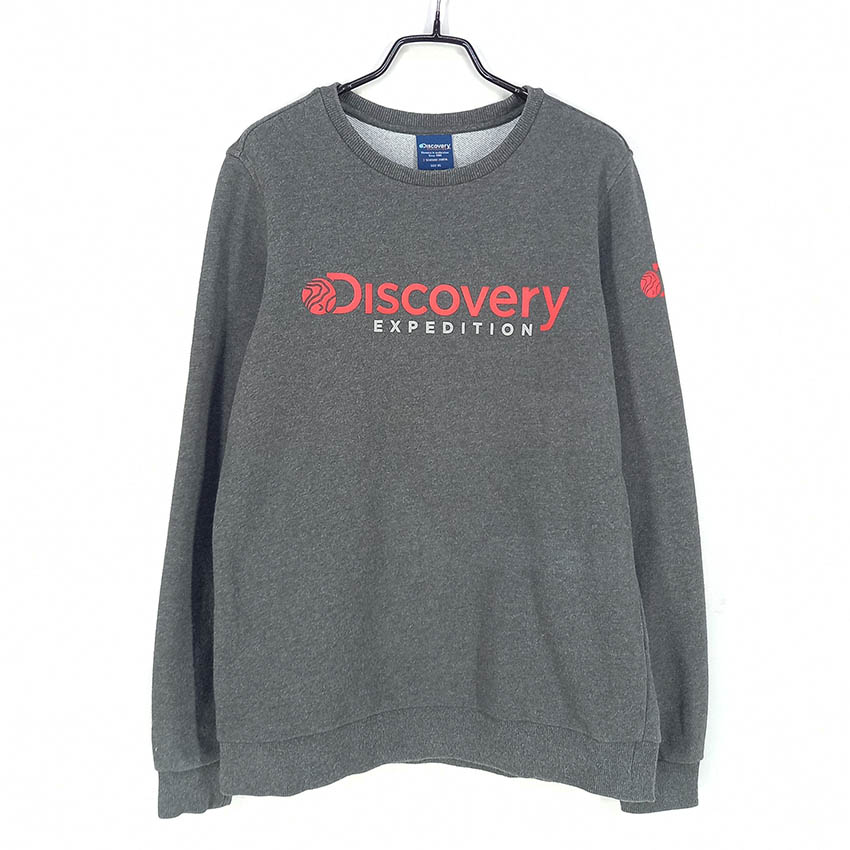 디스커버리 여 빅로고 라운드맨투맨 딥그레이 (HU29216)