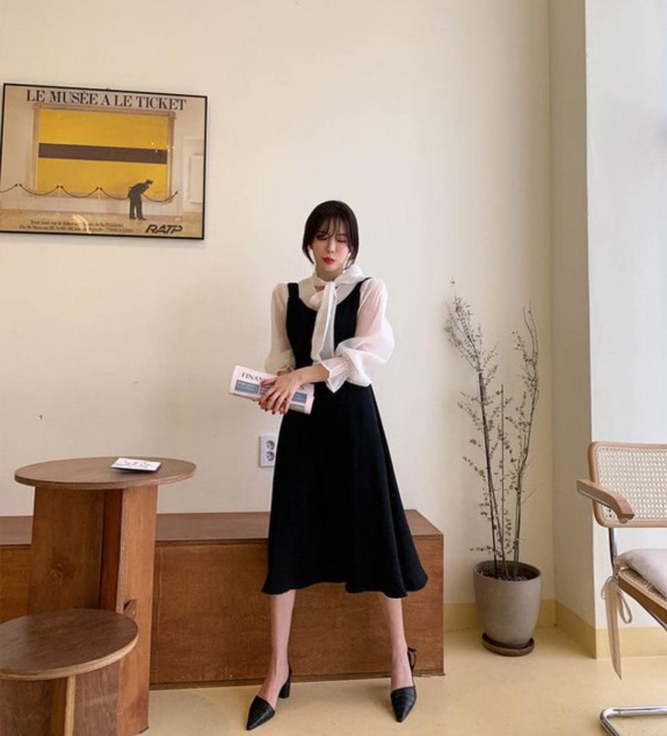 에이치유 하객룩 하객원피스 블라우스세트