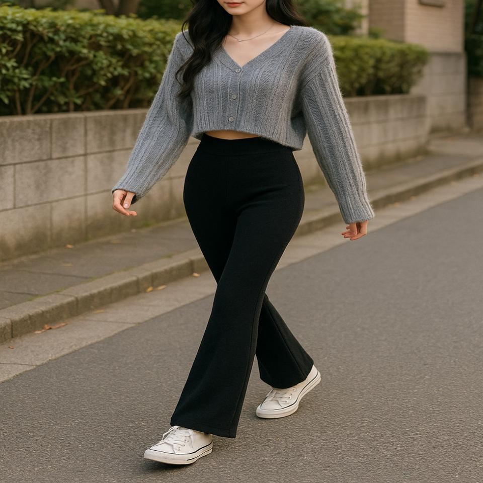 짱짱 밴딩 날씬핏 부츠컷 니트팬츠 롱기장