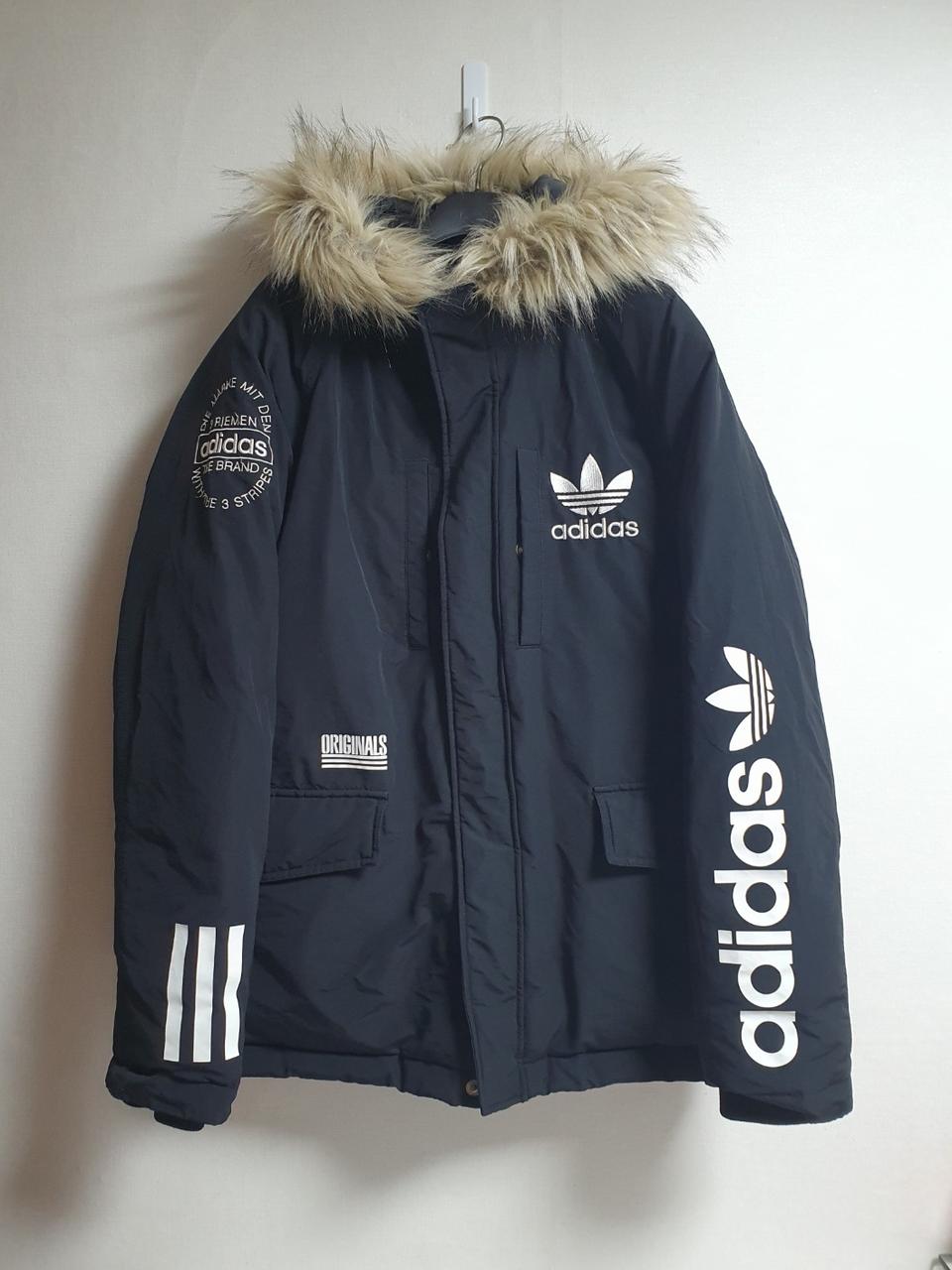 택포가 아디다스 패딩 로고 자켓 덕다운점퍼 105