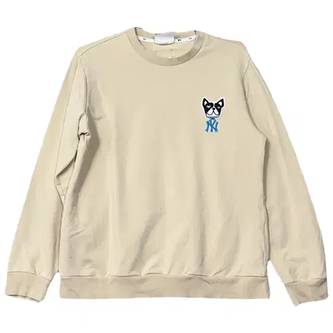 [MLB] 뉴욕양키즈 로고 베이지 맨투맨 S(90)