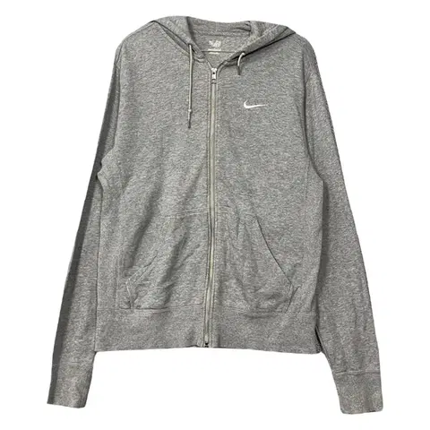 [나이키] 라이트 그레이 로고 후드 집업 L