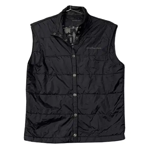 [캘빈클라인] 블랙 캐주얼 로고 패딩 조끼 L