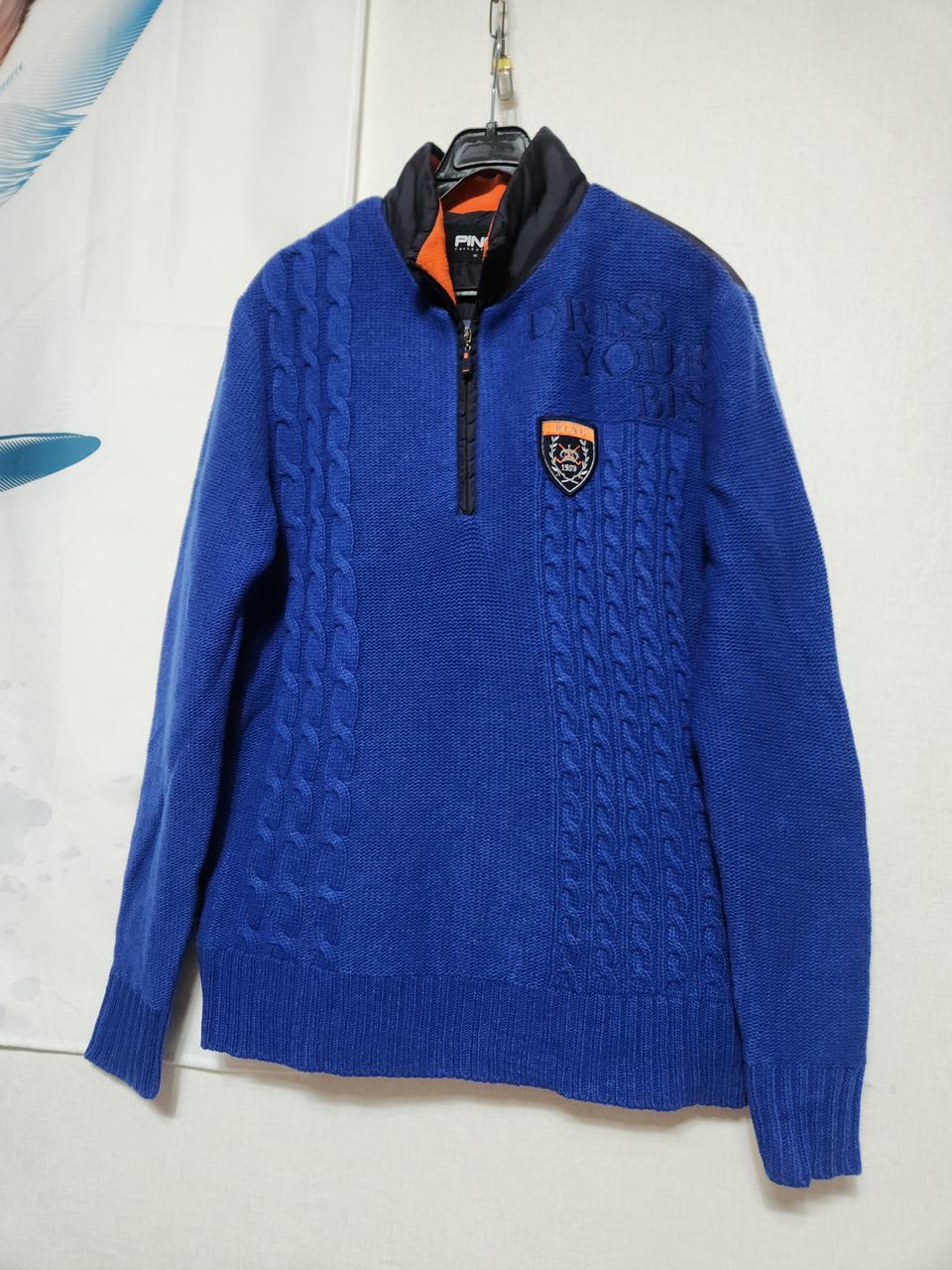 남 핑 골프 니트방풍 +다운패딩 반집업티ㅡ95