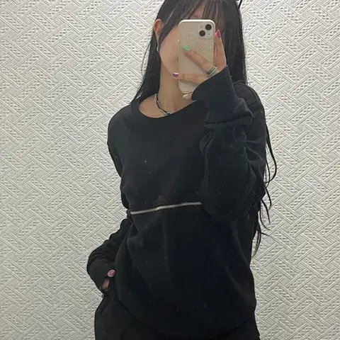 디젤 올드스쿨 베이직 지퍼디테일 맨투맨 L C06604