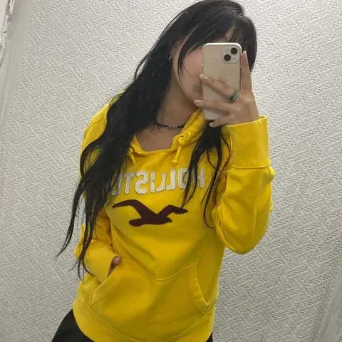 홀리스터 올드스쿨 빈티지 Y2K 머스타드 후드티 M C06537