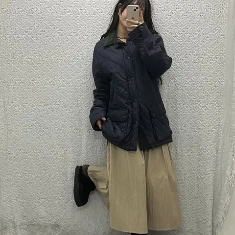 폴로 랄프로렌 코듀로이 카라 플랩 포켈 퀄팅 패딩 자켓 M C06576