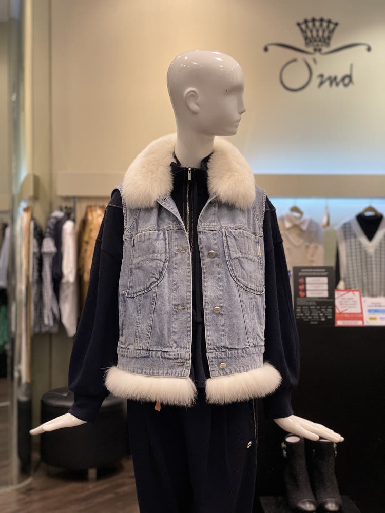 오즈세컨 폭스 데님 조끼