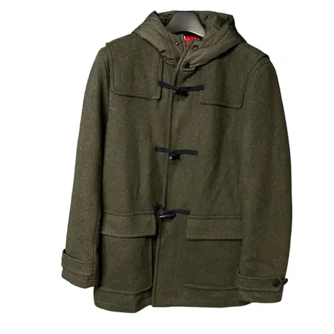 L 타미힐피거 카키 후드 더플 코트