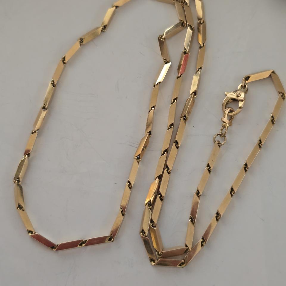 18k핑크골드 대나무 줄 목걸이