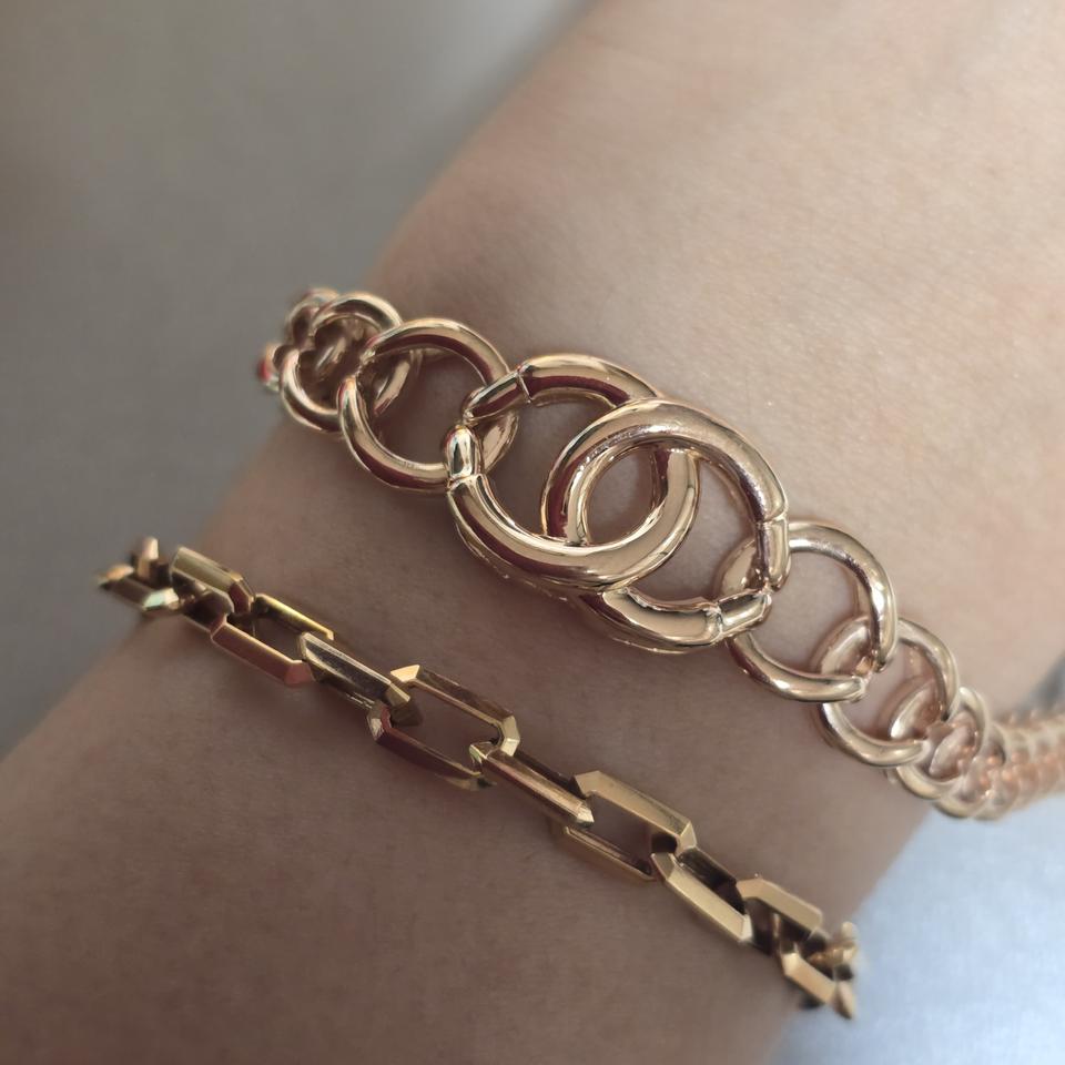 18k핑크골드 클립 팔찌