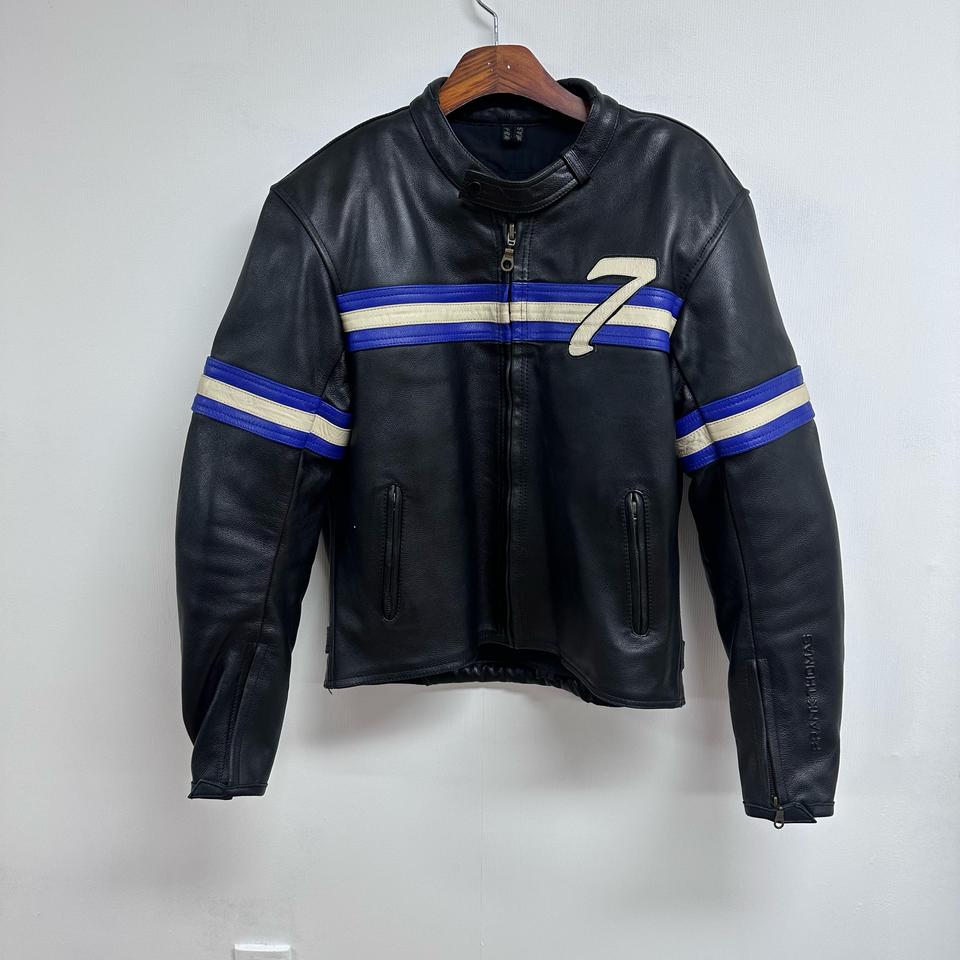 프랭크 토마스 카페 레이서 라이더 가죽 자켓 eur52 J12