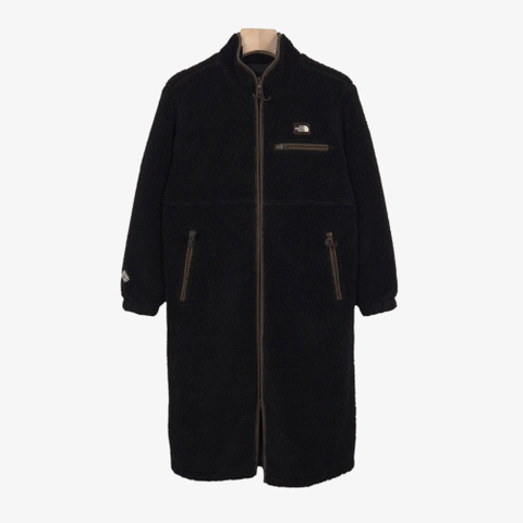 [85-90] 노스페이스 블랙 플리스 롱코트