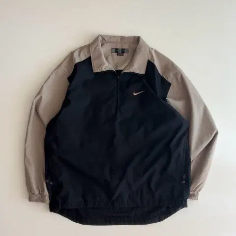 00s 나이키 베이지 블랙 하프집업 아노락 XL