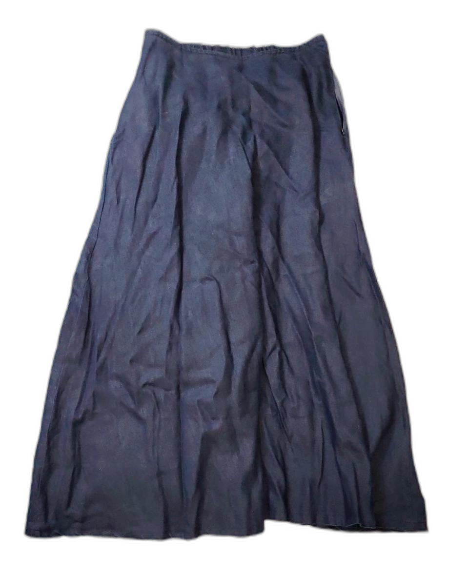 남색 얇은 루즈핏 치마