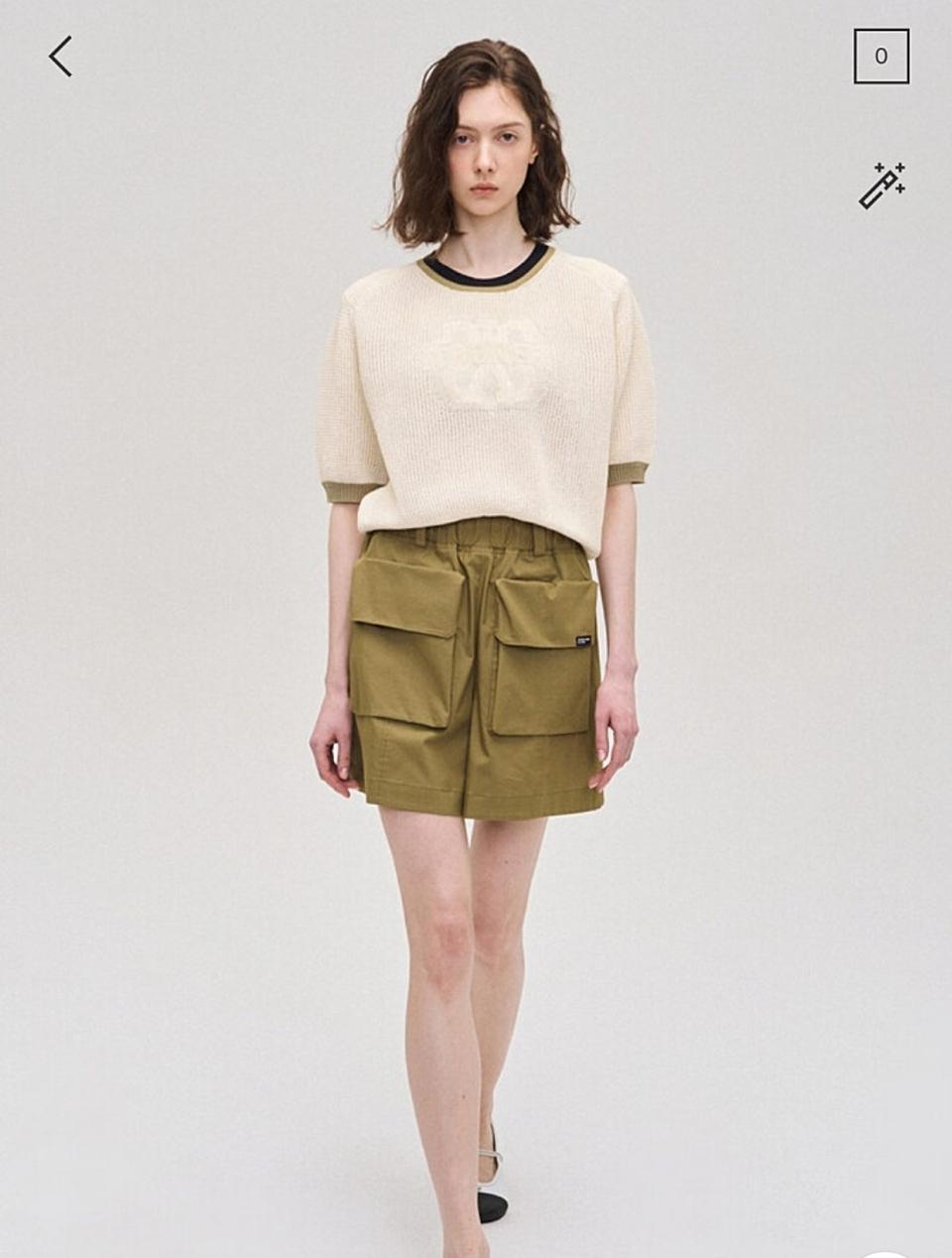 한섬 시스템 2023 컬러라인 레터링 패치 니트 90F사이즈