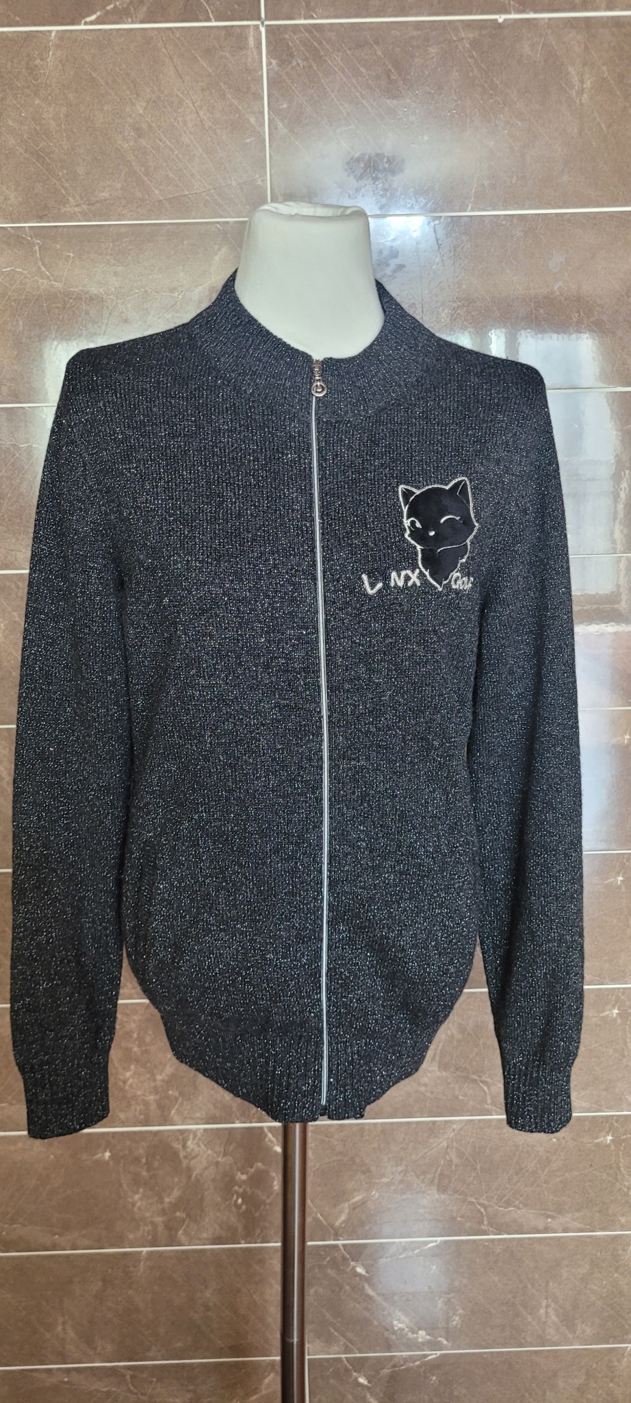 (여성85사이즈) lynx 골프 집업 니트.가디건(울47레이온12)